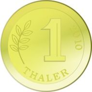 drawing of a 1 thaler coin