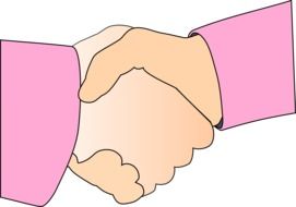 agreement hands pink drawing