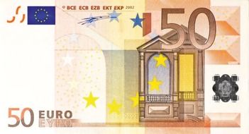 Clipart of 50 euro bill