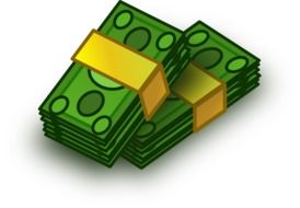 two packs of dollars on a white background