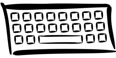 drawing of a computer keyboard on a white background