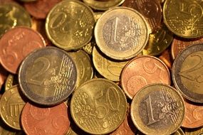 Euro coins of different face value