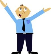 clipart,drawn policeman is waving his hands