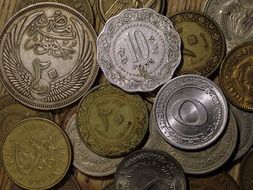 old coins of different shapes