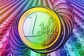 euro money currency color drawing