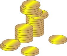 Clipart of golden coin Stacks