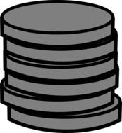 money grey coins drawing
