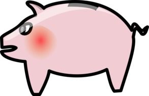 drawing of a piggy bank on a white background