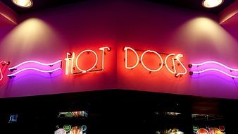 hot dog stall sign