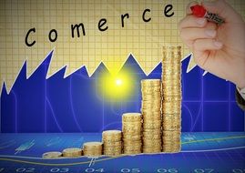 Clipart of coin stacks and monetary system
