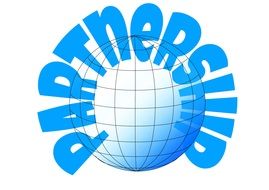 partnership word around globe