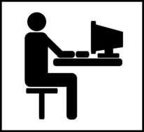 computer desk pictogram drawing