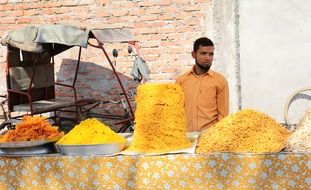street vendor on a indian street