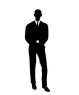 businessman in a black suit as a silhouette