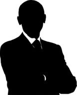 silhouette of a businessman without a face