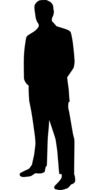 business man tie suit black white silhouette