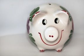 front view of a piggy bank