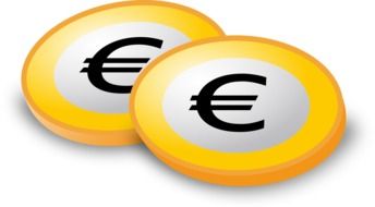 two euro coins drawing