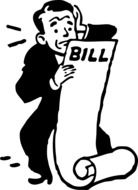 worried paying bills man drawing