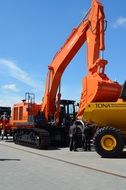 orange excavator equipment