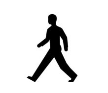 man walking drawing