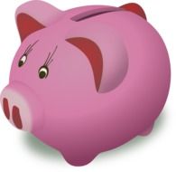 pink piggy bank drawing