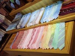 Shelves with men&#039;s neckties