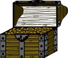 treasure chest, gold as an illustration