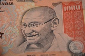 rupee with the image of Mahatma Gandhi