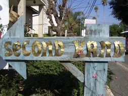 second hand sign thrift shop