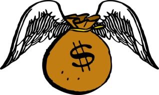 Clipart of flying cash