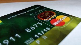 Closeup photo of international debit card