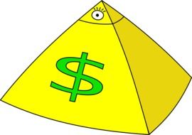 capitalism pyramid dollar money drawing