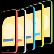 Colorful open mobile phones drawing