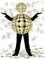 clipart of man made of euro coins