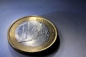 Euro coin on a gray background