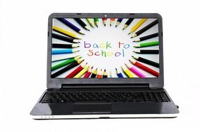 Back to school banner is on a computer screen