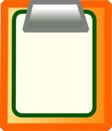 orange folder with a white sheet as a graphic image