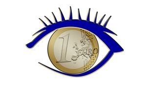 eye euro currency drawing