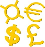 clipart of currency sings