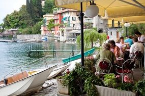 Outdoor restaurant in Italy