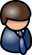 male person in tie and suit, icon