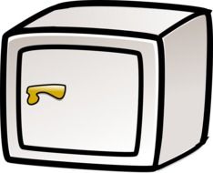 White safe for protection clipart