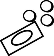 Black and white drawing of the cash clipart