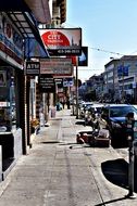 city business street on a sunny day