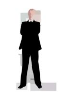drawn standing man in black suit