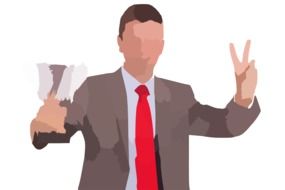 drawing of a man with a cup in his hand