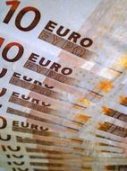 closeup picture of the Euro paper money