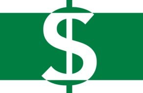 Green and white dollar sign clipart