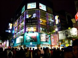 night view shopping city